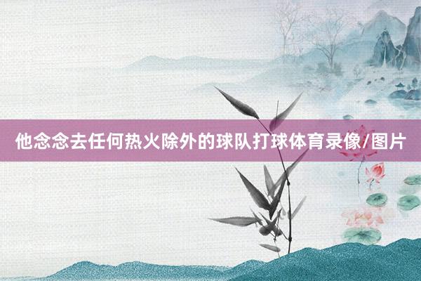 他念念去任何热火除外的球队打球体育录像/图片
