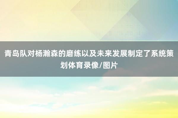 青岛队对杨瀚森的磨练以及未来发展制定了系统策划体育录像/图片