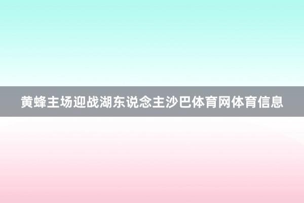 黄蜂主场迎战湖东说念主沙巴体育网体育信息
