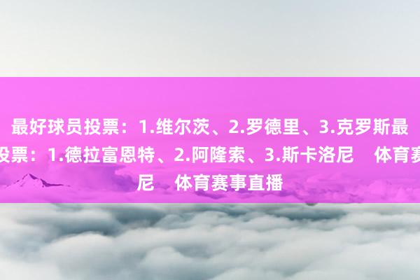 最好球员投票：1.维尔茨、2.罗德里、3.克罗斯最好主帅投票：1.德拉富恩特、2.阿隆索、3.斯卡洛尼    体育赛事直播