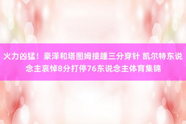 火力凶猛！豪泽和塔图姆接踵三分穿针 凯尔特东说念主哀悼8分打停76东说念主体育集锦