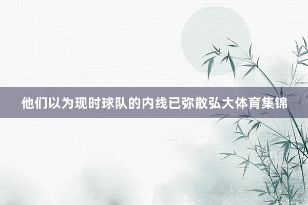 他们以为现时球队的内线已弥散弘大体育集锦
