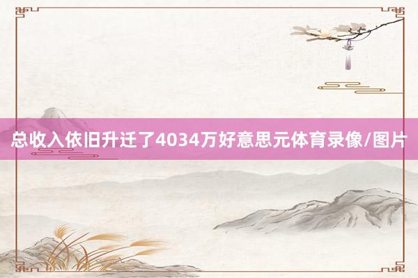 总收入依旧升迁了4034万好意思元体育录像/图片