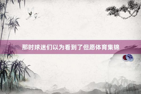 那时球迷们以为看到了但愿体育集锦