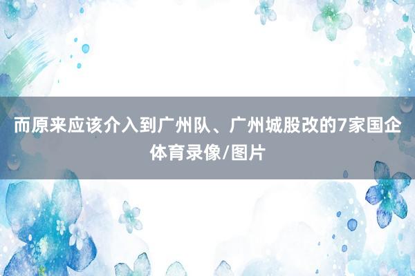 而原来应该介入到广州队、广州城股改的7家国企体育录像/图片
