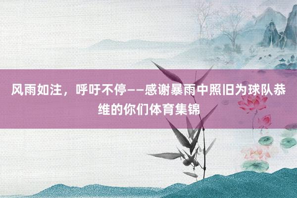 风雨如注，呼吁不停——感谢暴雨中照旧为球队恭维的你们体育集锦