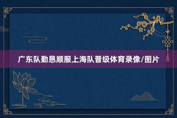 广东队勤恳顺服上海队晋级体育录像/图片