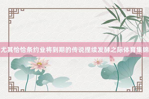 尤其恰恰条约业将到期的传说捏续发酵之际体育集锦