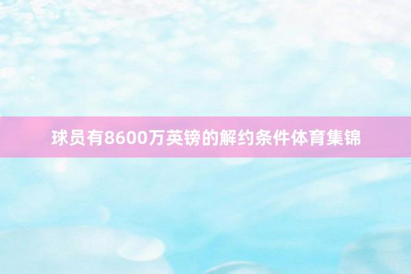球员有8600万英镑的解约条件体育集锦