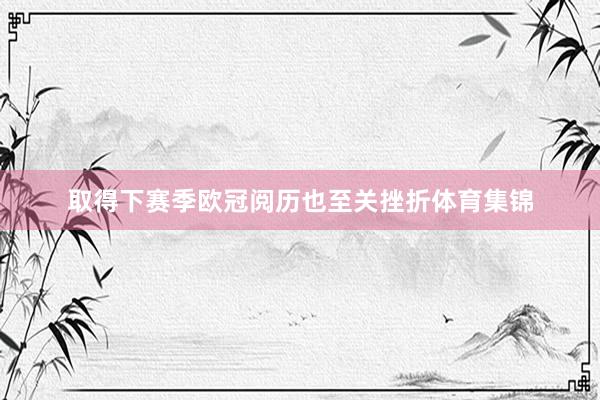 取得下赛季欧冠阅历也至关挫折体育集锦