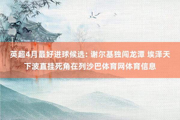英超4月最好进球候选: 谢尔基独闯龙潭 埃泽天下波直挂死角在列沙巴体育网体育信息